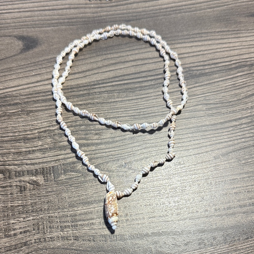 Long Beaded Shell Necklace